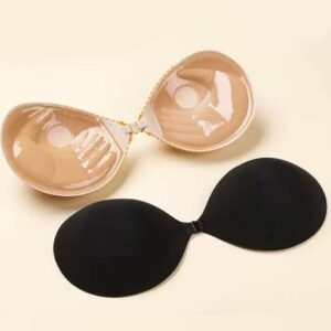 SHEIN Backless Adhesive Sticky Bra - Front Clasp - Black Fabric