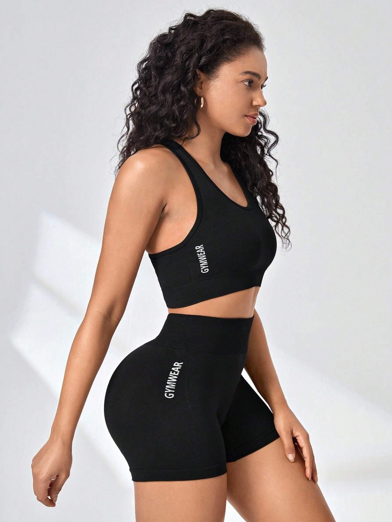 SHEIN Easithlete Letter Graphic Sports Set Workout Women